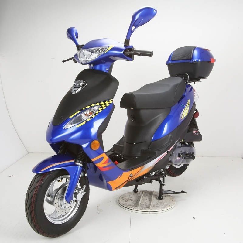 50cc Gas Scooter Moped Express Blue with Auto Transmission