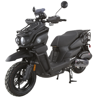 200cc Gas Moped Scooter Frontier 200cc by Boss Motor Automatic CVT Engine 12 inch Aluminium Rim with Meaty Tire Optional Cargo Package for Massive Storage Capability redfoxpowersports