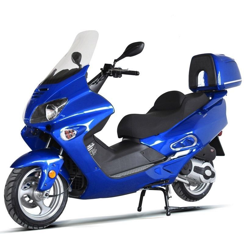 300cc Scooter Touring STG BLUE with 13 inch Aluminum Wheel Highway Legal Helix Clone Look redfoxpowersports
