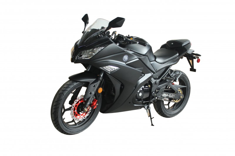 Boss Motor 125cc Motorcycle Super Sports 125, 4 speed manual, 17 inch Aluminium Wheel, Fully size Black