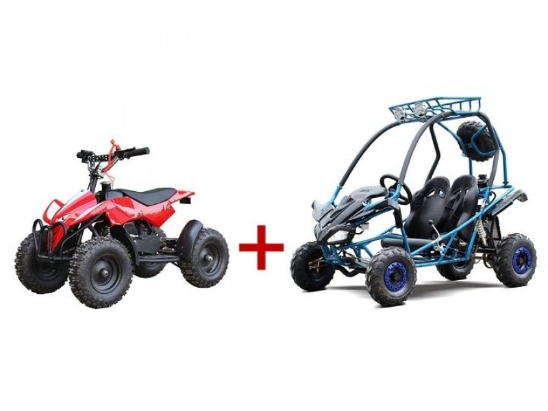 125cc GKS Kids Gokart and 50cc Kids ATV Bundle Deal (Free Ready to Ride Package on ATV）