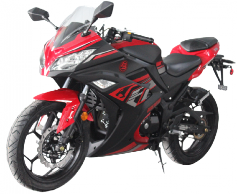 Boss Motor 125cc Motorcycle Super Sports 125, 4 speed manual, 17 inch Aluminium Wheel, Fully size Red