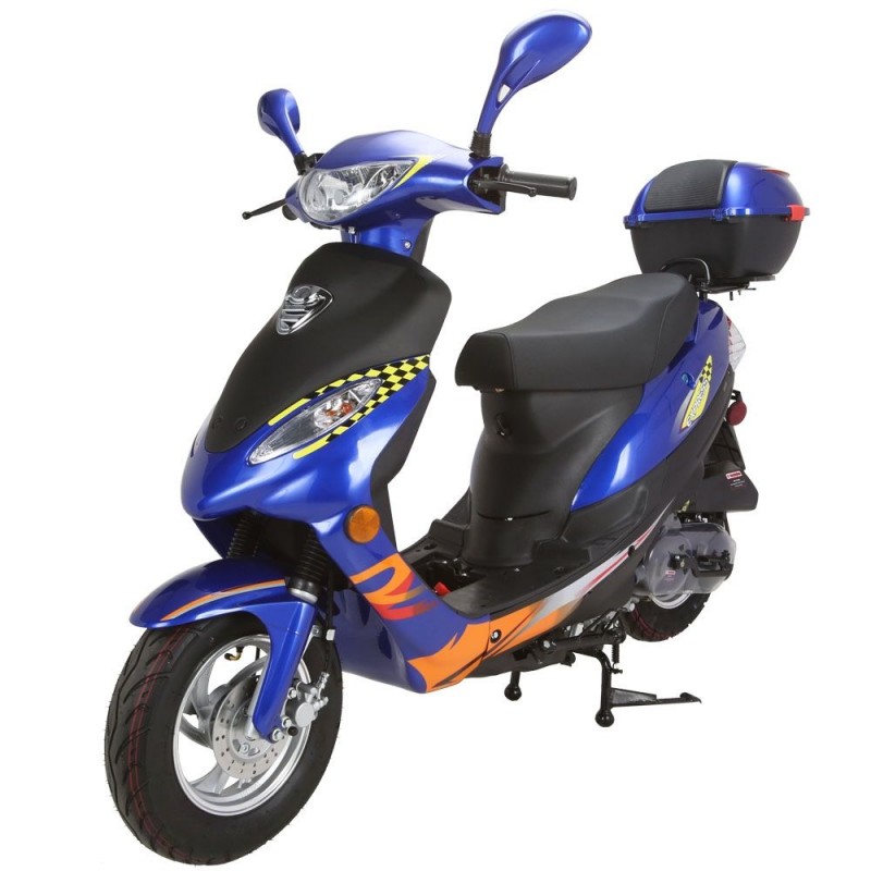 50cc Gas Scooter Moped Express Blue with Auto Transmission 