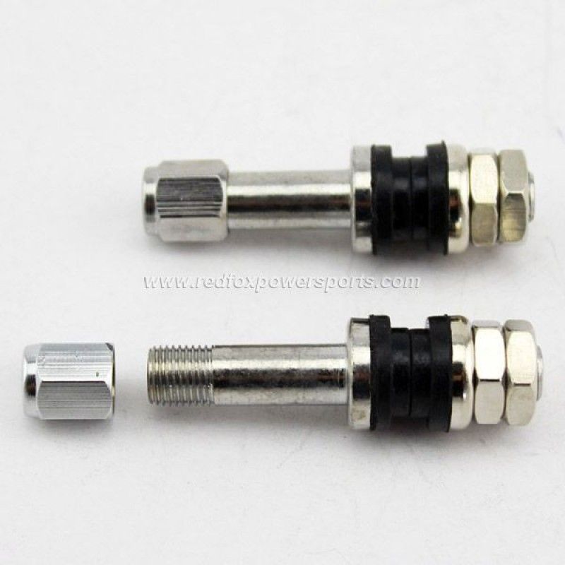 TR48E Chrome Motorcycle Bolt On Tire Valve Stems Metal Flush Valve Caps