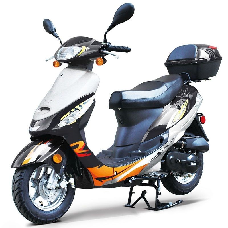 50cc Gas Scooter Moped Black Express with Auto Transmission 