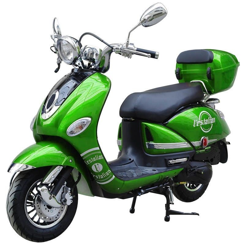 200cc Gas Moped Scooter Vestalian Vespa Style Green, CVT Big Power Engine, Wide Handle Bar (READY TO RIDE PACKAGE)