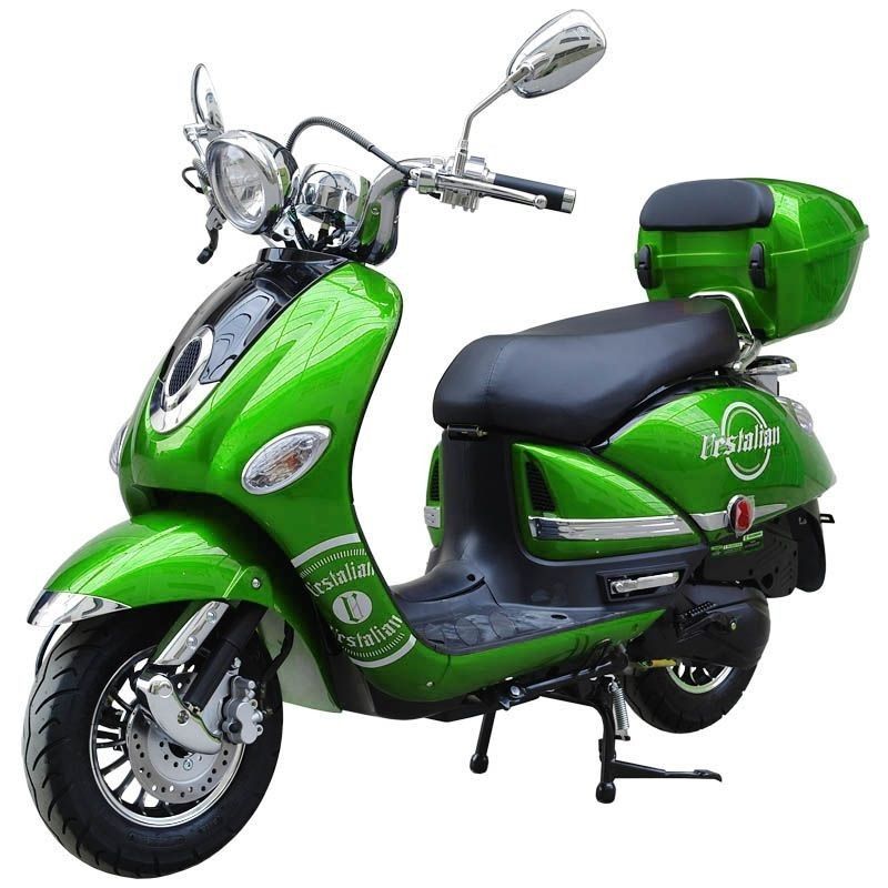 200cc Gas Moped Scooter Vestalian Vespa Style Green, CVT Big Power Engine, Wide Handle Bar (READY TO RIDE PACKAGE)