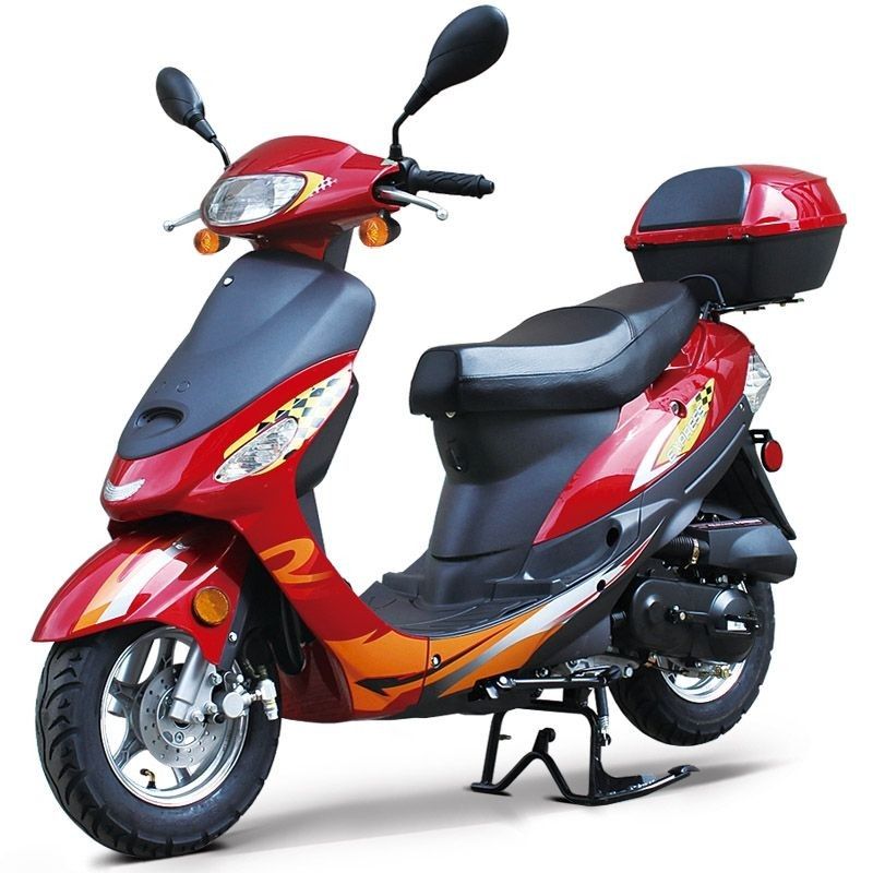 50cc Gas Scooter Moped Red Express with Auto Transmission 