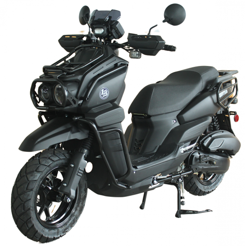 200cc Gas Moped Scooter Frontier 200cc FINAL Edition by Boss Motor, Automatic CVT Engine, 12 inch Aluminium Rim with Meaty Tire, Optional Cargo Package for Massive Storage Capability 