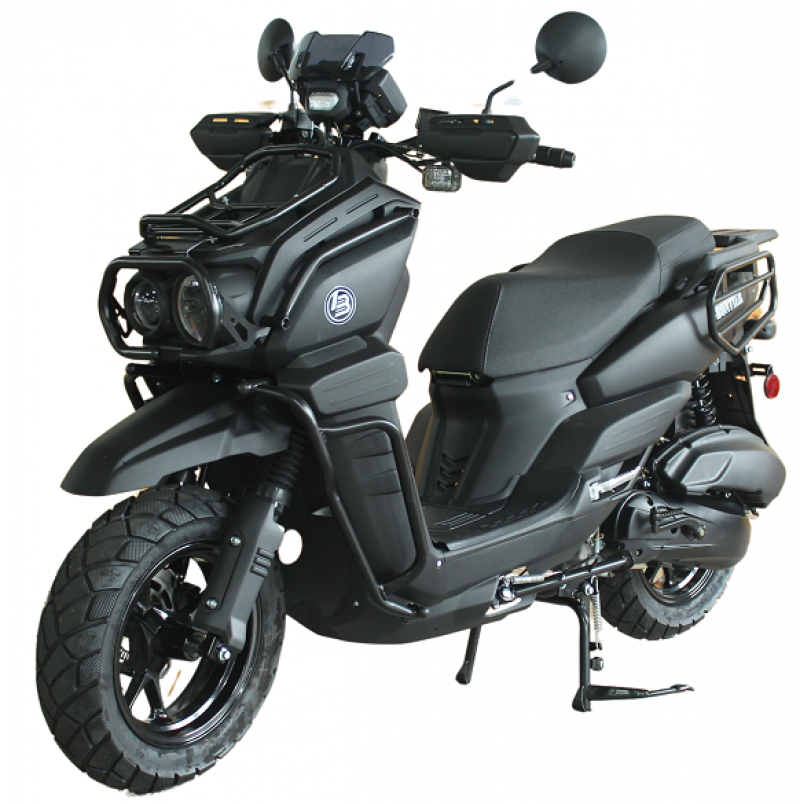 200cc Gas Moped Scooter Frontier 200cc FINAL Edition  by Boss Motor, Automatic CVT Engine, 12 inch Aluminium Rim with Meaty Tire, Optional Cargo Package for Massive Storage Capability 