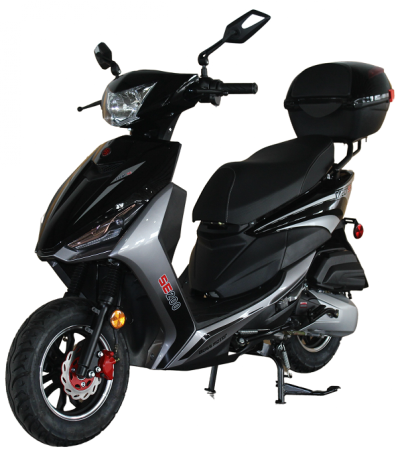 200cc Moped Scooter Boss Motor RZ 200 with New Design Sporty Look, LED  Electric and Kick Start, Low Seat Height