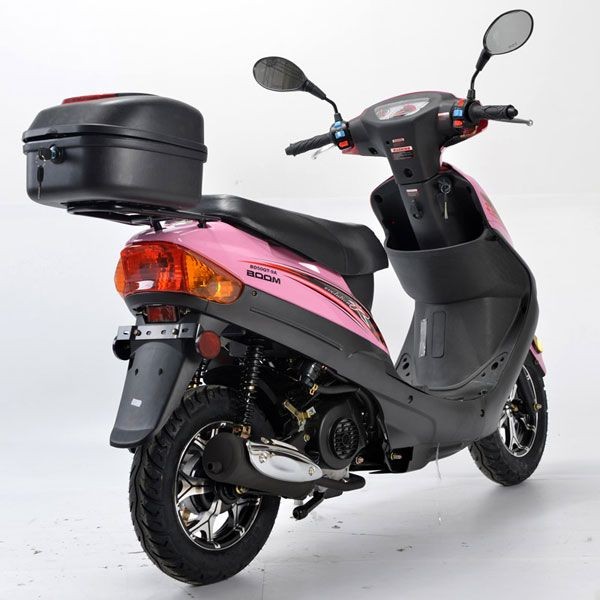 50cc Boom Moped Scooter BD50QT 9A with 10 Wheels with black Trunk redfoxpowersports