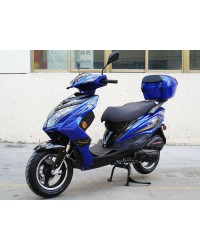 200cc Gas Moped Scooter Super 200 BLUE, Automatic CVT Big Power Engine, Sporty Style