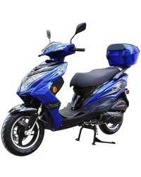 200cc Gas Moped Scooter Super 200 BLUE, Automatic CVT Big Power Engine, Sporty Style