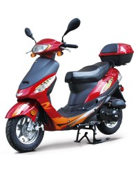 50cc Gas Scooter Moped Red Express with Auto Transmission 