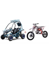 125cc Kids Gokart Automatic with Reverse and 125cc 4spd Manual kids Dirt Bike Bundle Deal