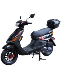 150cc Moped Scooter RZ 150 Black with New Design Sporty Look, Black wheel, Electric and Kick Start, Low Seat Height