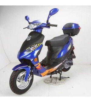 50cc Gas Scooter Moped Express Blue with Auto Transmission 