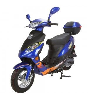 50cc Gas Scooter Moped Express Blue with Auto Transmission 