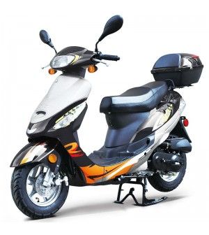 50cc Gas Scooter Moped Black Express with Auto Transmission 