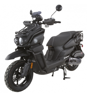 200cc Gas Moped Scooter Frontier 200cc  by Boss Motor, Automatic CVT Engine, 12 inch Aluminium Rim with Meaty Tire, Optional Cargo Package for Massive Storage Capability 