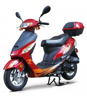 50cc Gas Scooter Moped Red Express with Auto Transmission 