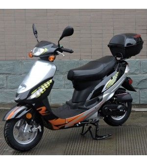 50cc Gas Scooter Moped Black Express with Auto Transmission 