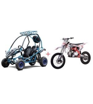 125cc Kids Gokart Automatic with Reverse and 125cc 4spd Manual kids Dirt Bike Bundle Deal