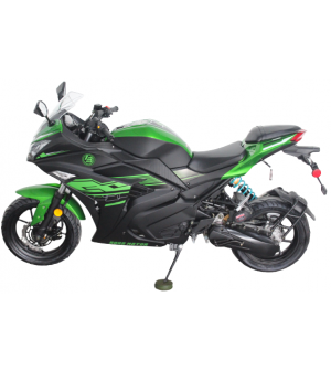 200cc Gas Motorcycle Super Sports 200 with CVT Auto Tranny, 14 inch Aluminium Wheels Green Black 2 tone
