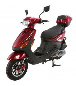 150cc Moped Scooter RZ RED with New Design Sporty Look, Electric and Kick Start, Low Seat Height