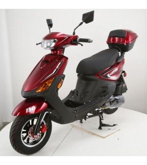 150cc Moped Scooter RZ RED with New Design Sporty Look, Electric and Kick Start, Low Seat Height