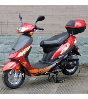 50cc Gas Scooter Moped Red Express with Auto Transmission 