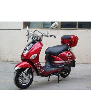 200cc Gas Moped Scooter Vestalian Vespa Style Red, CVT Big Power Engine, Wide Handle Bar (READY TO RIDE PACKAGE)