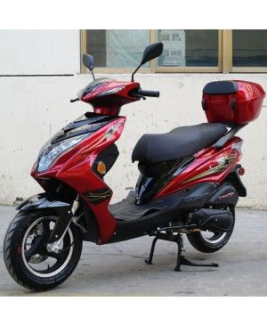 200cc Gas Moped Scooter Super 200 Red, Automatic CVT Big Power Engine, Sporty Style