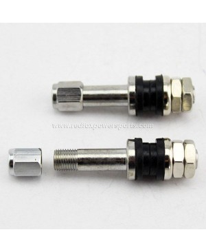 TR48E Chrome Motorcycle Bolt On Tire Valve Stems Metal Flush Valve Caps