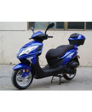 200cc Gas Moped Scooter Falcon Blue, 200cc Automatic CVT Engine, Big Wheel and Body