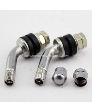 New Motorcycle Car Bolt-On Tire Valve Stems 60 Degree Bend Chrome Metal