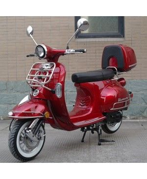 50cc Gas Scooter Romeo 50 Red Retro Style Body, Slick Design, Fully Automatic