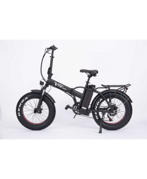 500W electric bicycle Foldable BMX style B3 with 20 inch fat tire, front and rear disc brake, LED speedometer, 20mph, Max range 37mi