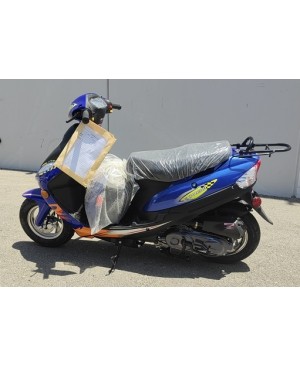 50cc Gas Scooter Moped Express Blue with Auto Transmission (Brand New, Ready to Ride Package)