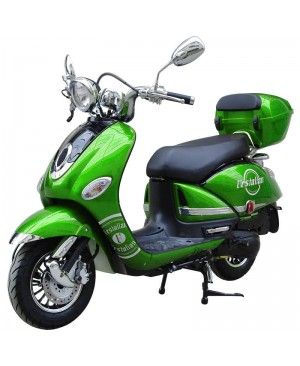 200cc Gas Moped Scooter Vestalian Vespa Style Green, CVT Big Power Engine, Wide Handle Bar (READY TO RIDE PACKAGE)