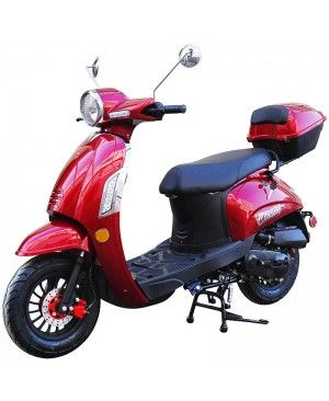 50cc Classic 50 Retro Italian Style Gas Moped Scooter, Automatic, Classic wheel set, Chromeplated Acessories and more (READY TO RIDE PACKAGE)