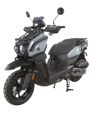 200cc Gas Moped Scooter Frontier 200cc by Boss Motor, Automatic CVT Engine, 12 inch Aluminium Rim with Meaty Tire, Optional Cargo Package for Massive Storage Capability 