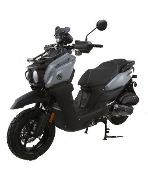 200cc Gas Moped Scooter Frontier 200cc by Boss Motor, Automatic CVT Engine, 12 inch Aluminium Rim with Meaty Tire, Optional Cargo Package for Massive Storage Capability 