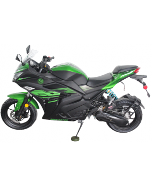 200cc Gas Motorcycle Super Sports 200 with CVT Auto Tranny, 14 inch Aluminium Wheels Green Black 2 tone