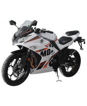 Boss Motor 125cc Motorcycle Super Sports 125, 4 speed manual, 17 inch Aluminium Wheel, Fully size White