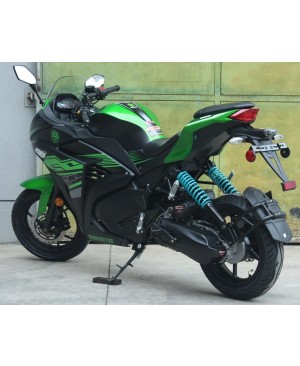 200cc Gas Motorcycle Super Sports 200 with CVT Auto Tranny, 14 inch Aluminium Wheels Green Black 2 tone