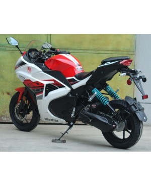 200cc Gas Motorcycle Super Sports 200 with CVT Auto Tranny, 14 inch Aluminium Wheels Red White 2 tone