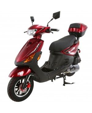 150cc Moped Scooter RZ RED with New Design Sporty Look, Electric and Kick Start, Low Seat Height