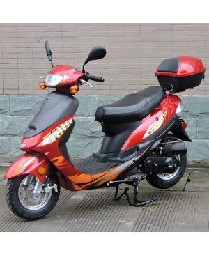 50cc Gas Scooter Moped Red Express with Auto Transmission 